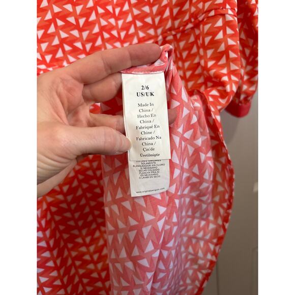 Original Penguin NWT Coral Geometric Pattern Shift Long Sleeves Dress Size 2 - Picture 10 of 11